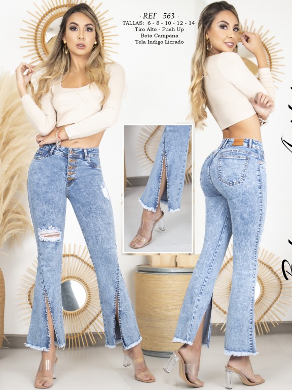 High Waisted Push Up Jeans Pantalones Colombianos Levanta Cola Denim Wide  Leg